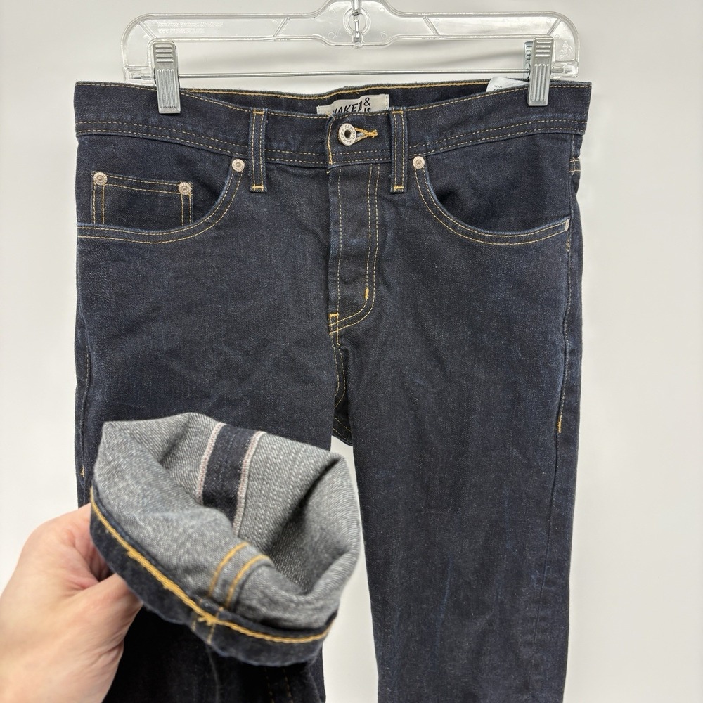 Naked &‎ Famous Jeans Weird Guy Indigo Selvedge Skinny Denim Men 30X32
